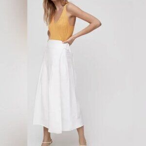 Wilfred Silana Linen Blend Skirt/ Size: L / Color: White